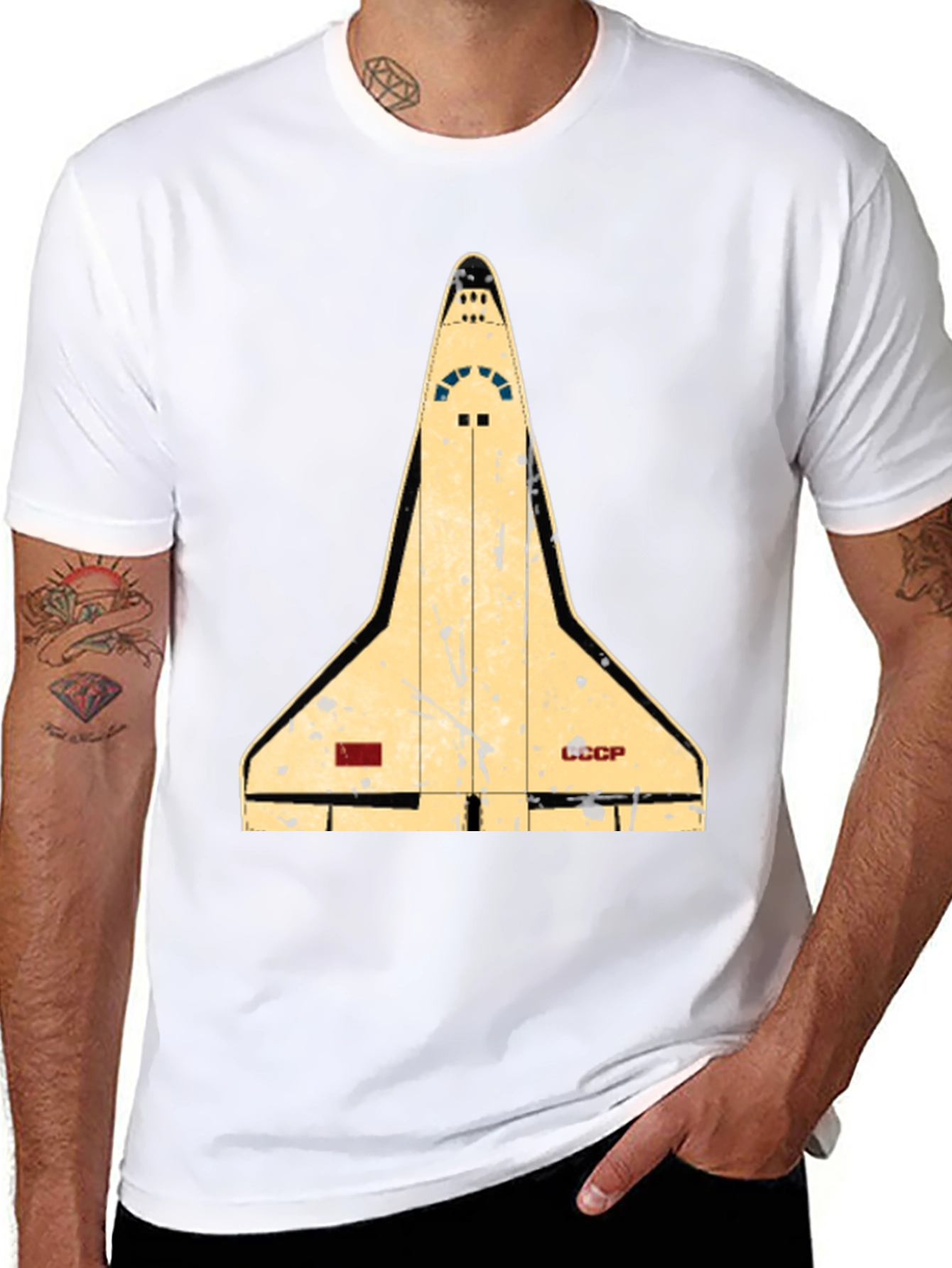Retro Space Shuttle T-Shirt - Black