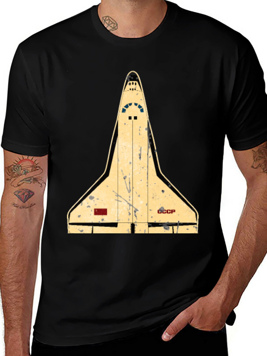 Retro Space Shuttle T-Shirt - Black