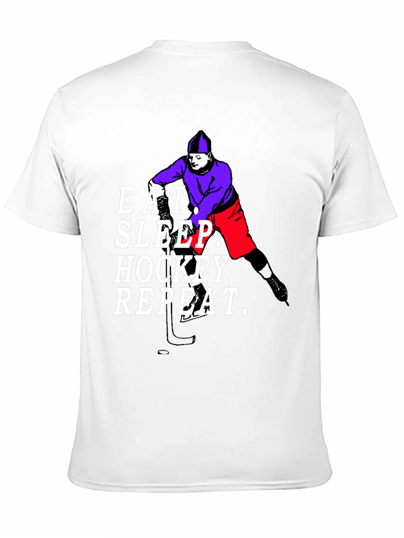 Eat Sleep Hockey Repeat Black T-Shirt
