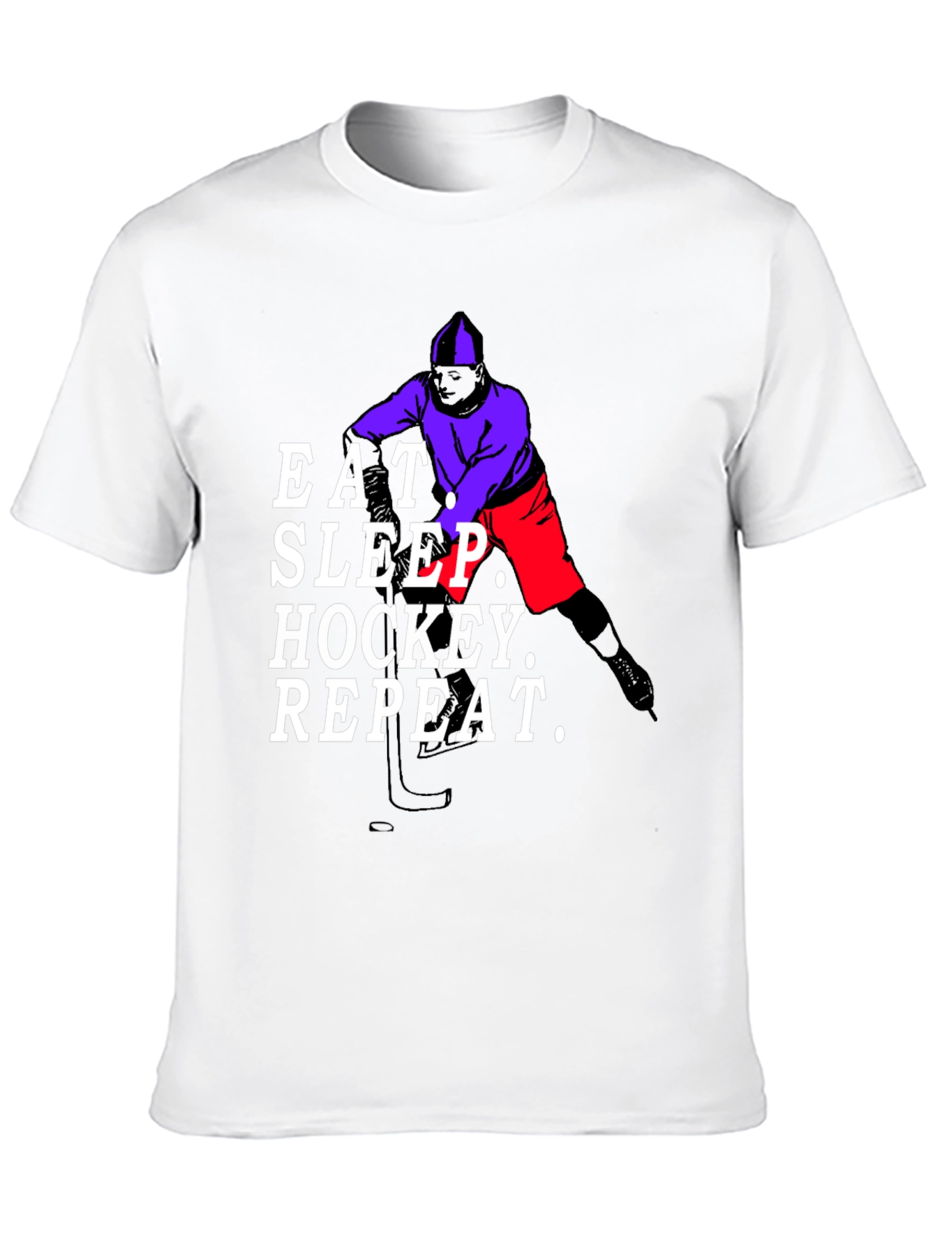Eat Sleep Hockey Repeat Black T-Shirt