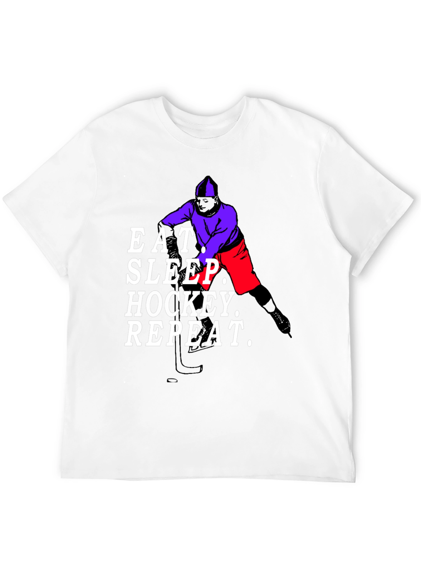 Eat Sleep Hockey Repeat Black T-Shirt