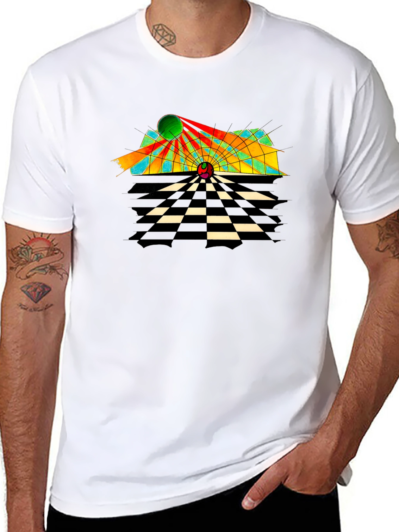 Abstract Geometric T-Shirt - Retro Style Tee