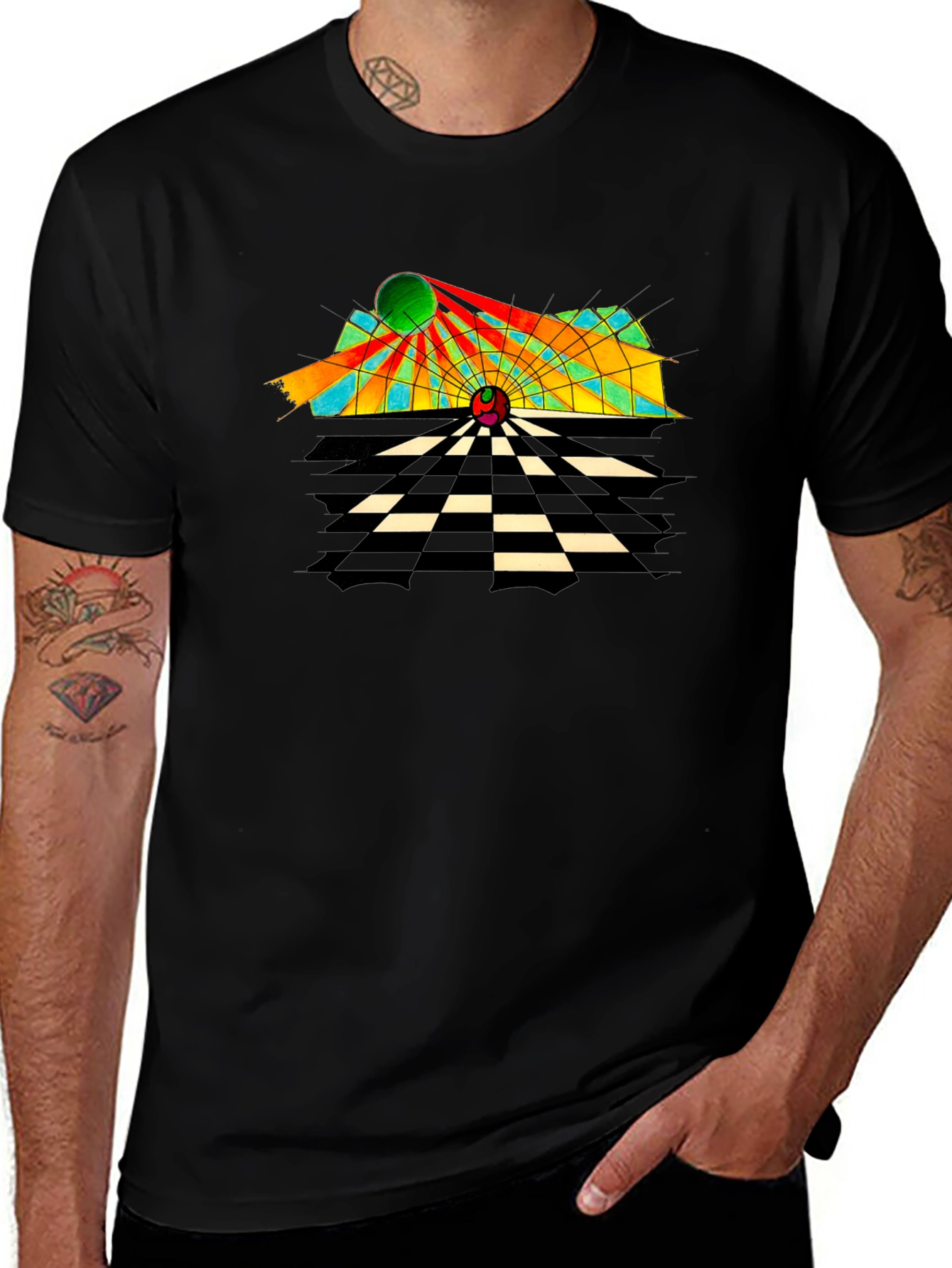 Abstract Geometric T-Shirt - Retro Style Tee