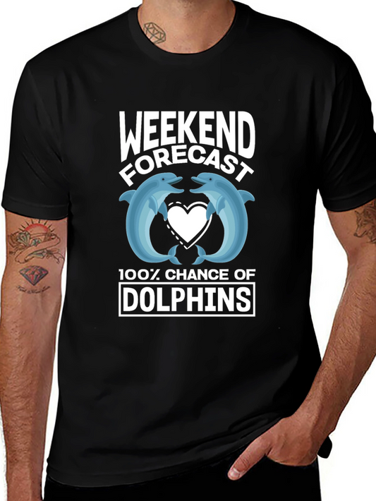 Weekend Forecast Dolphins Graphic T-Shirt