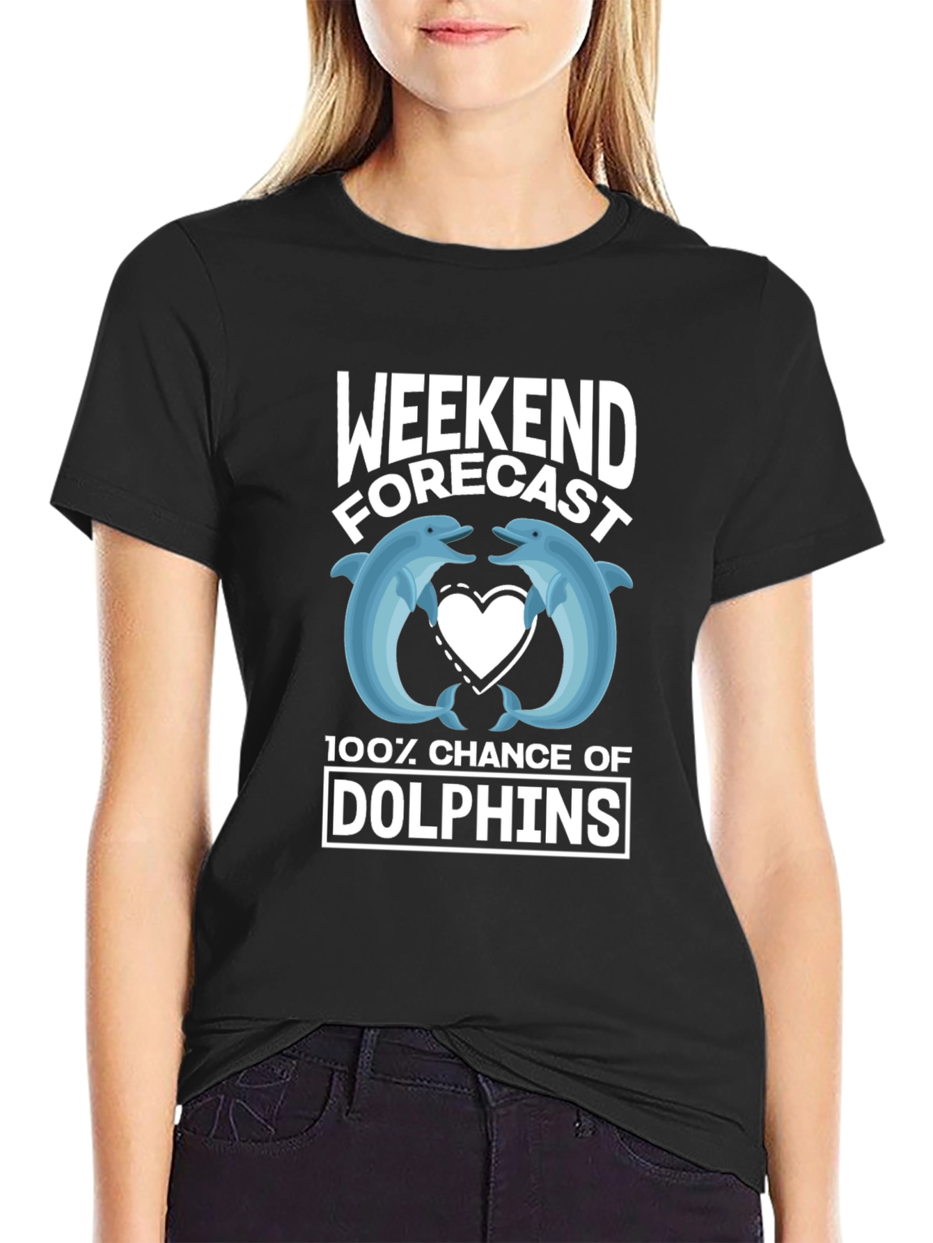 Weekend Forecast Dolphins Graphic T-Shirt