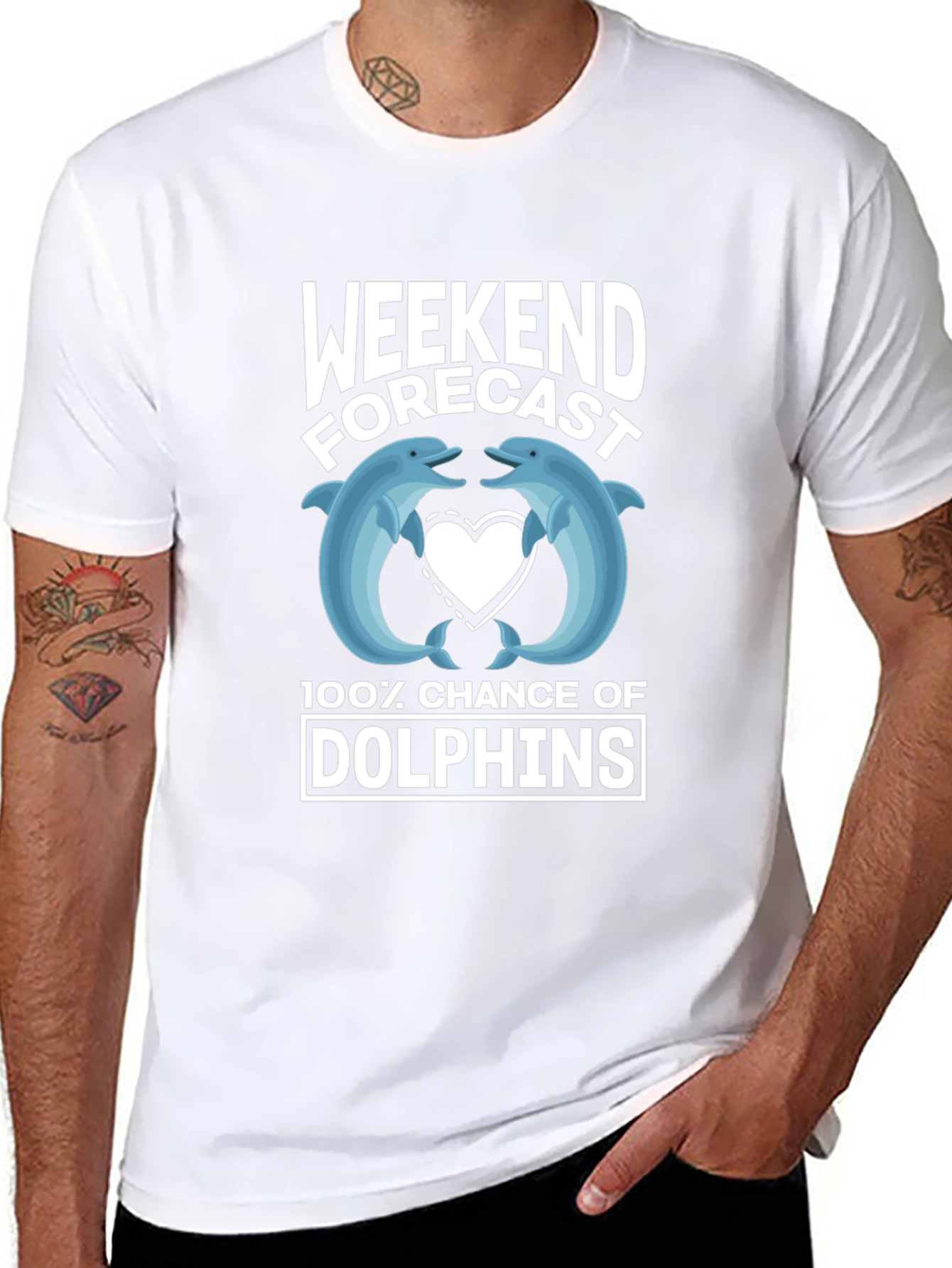 Weekend Forecast Dolphins Graphic T-Shirt