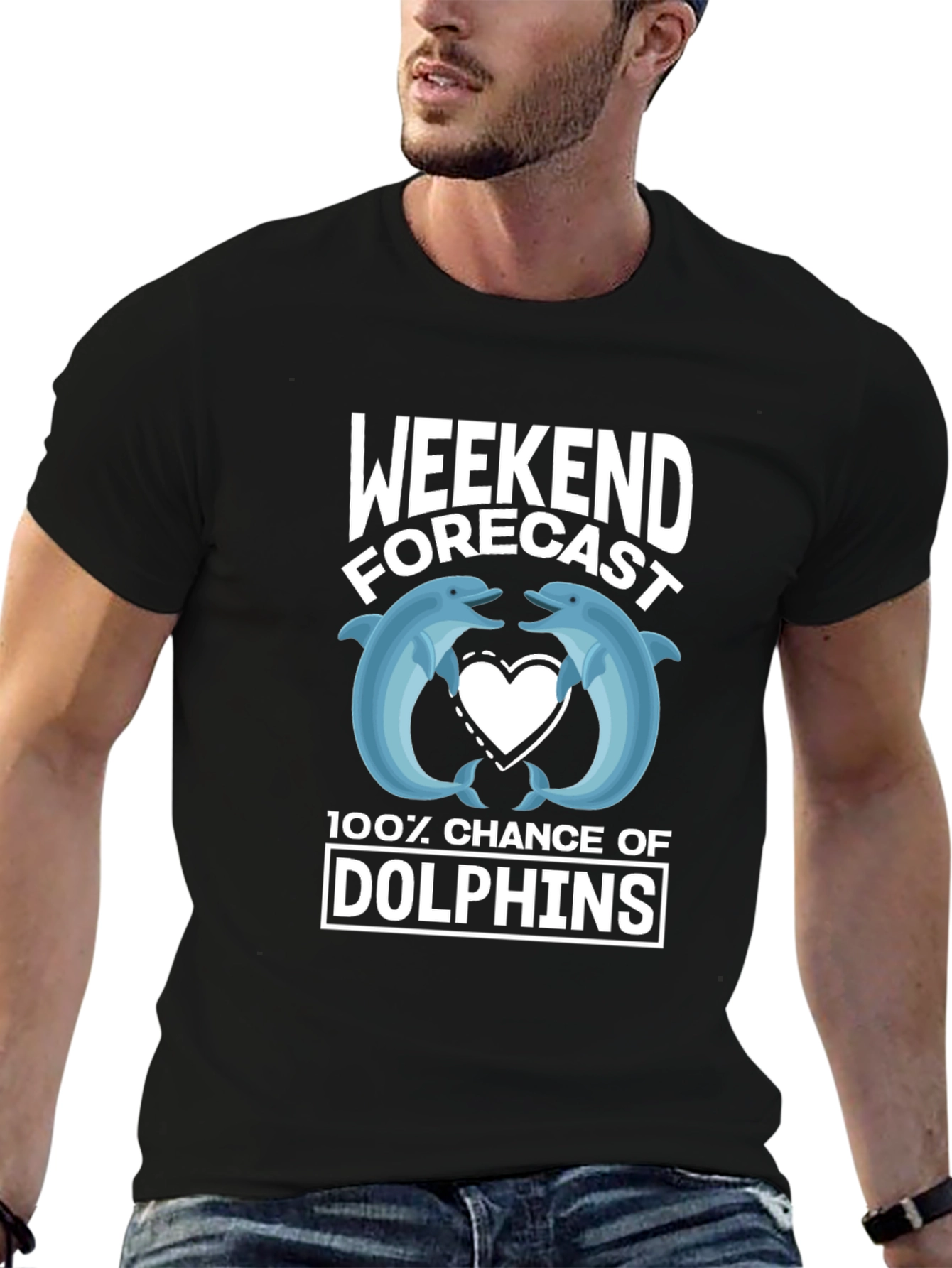 Weekend Forecast Dolphins Graphic T-Shirt