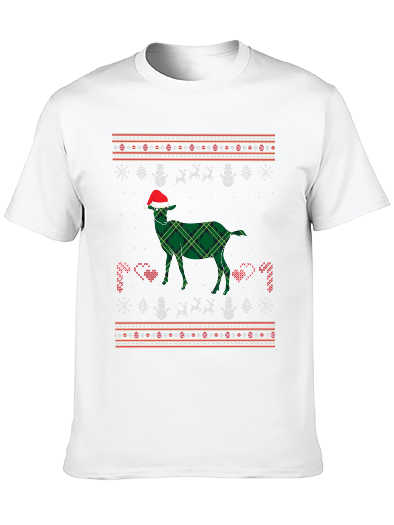 Festive Goat Christmas Pattern T-Shirt