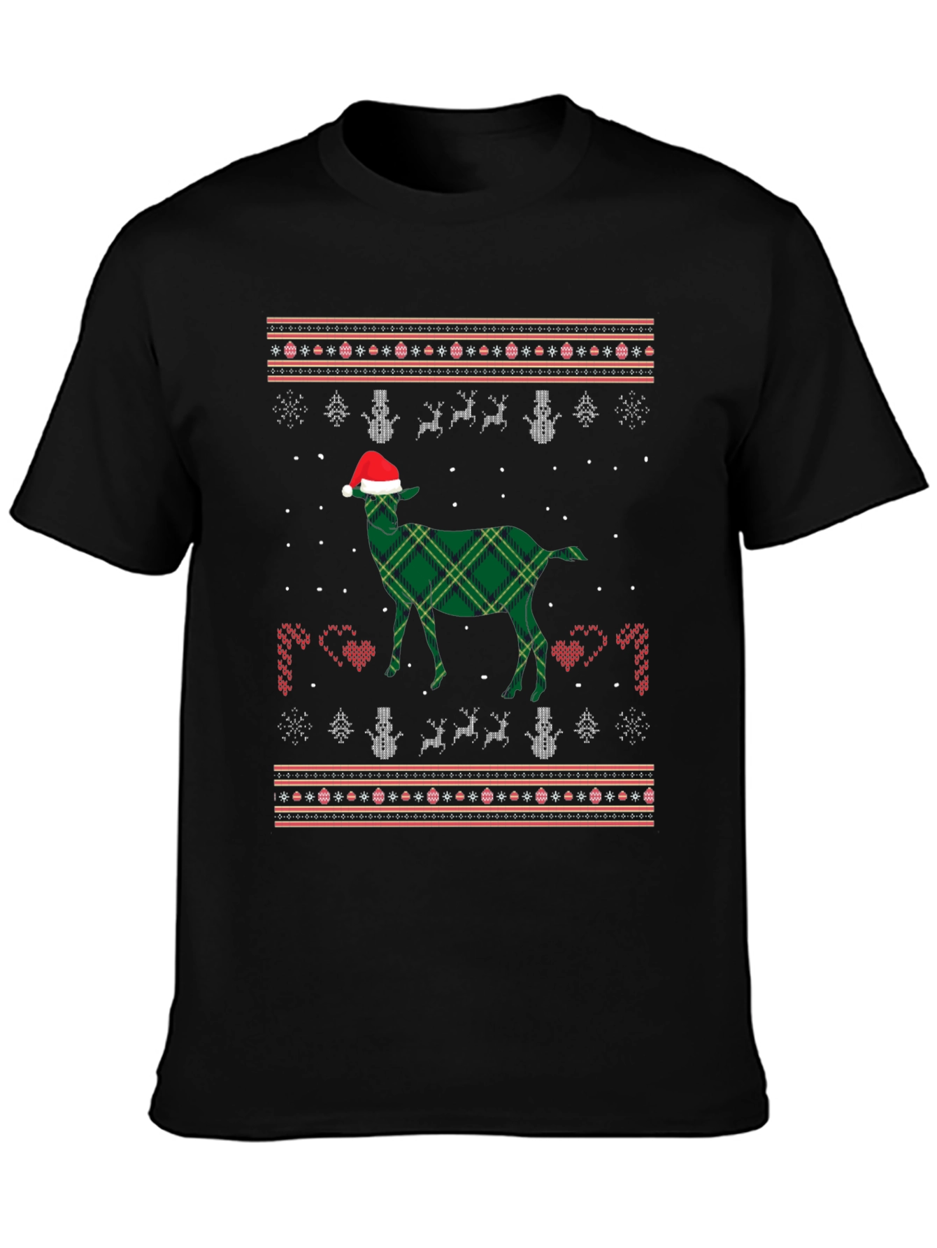 Festive Goat Christmas Pattern T-Shirt