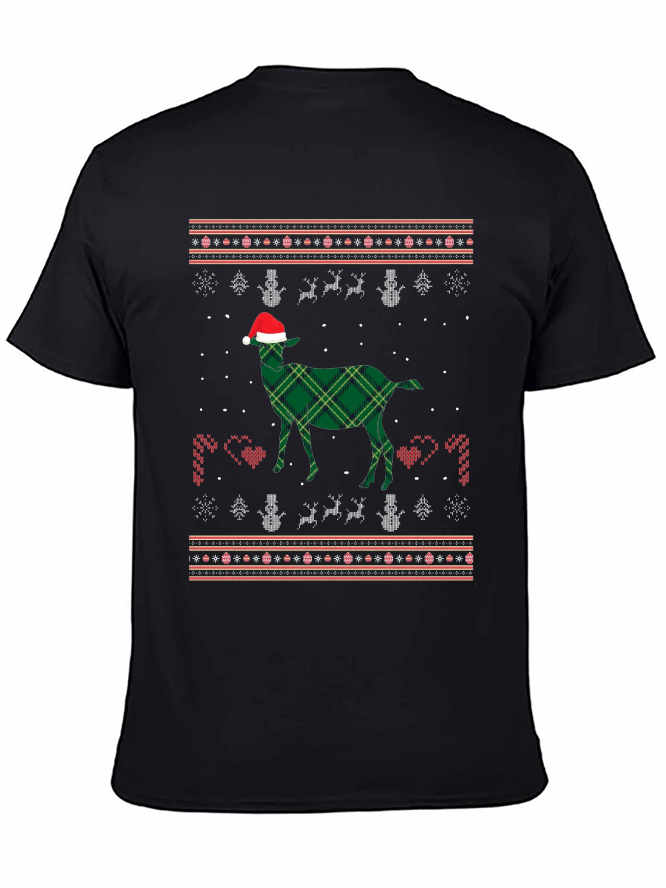 Festive Goat Christmas Pattern T-Shirt