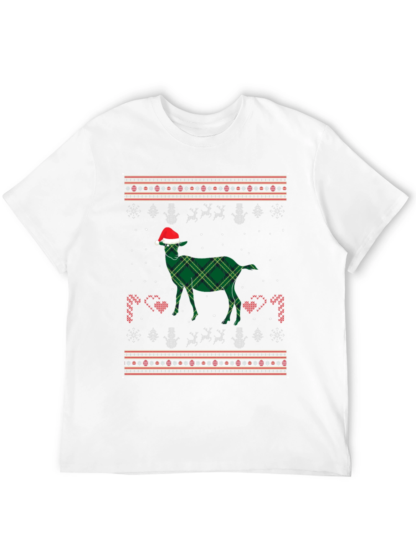 Festive Goat Christmas Pattern T-Shirt