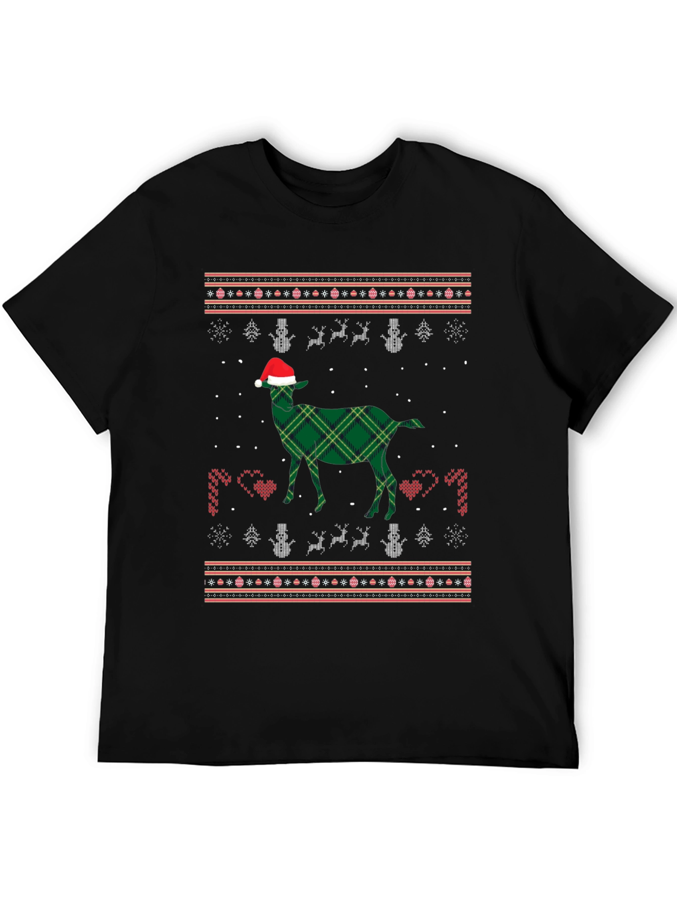 Festive Goat Christmas Pattern T-Shirt