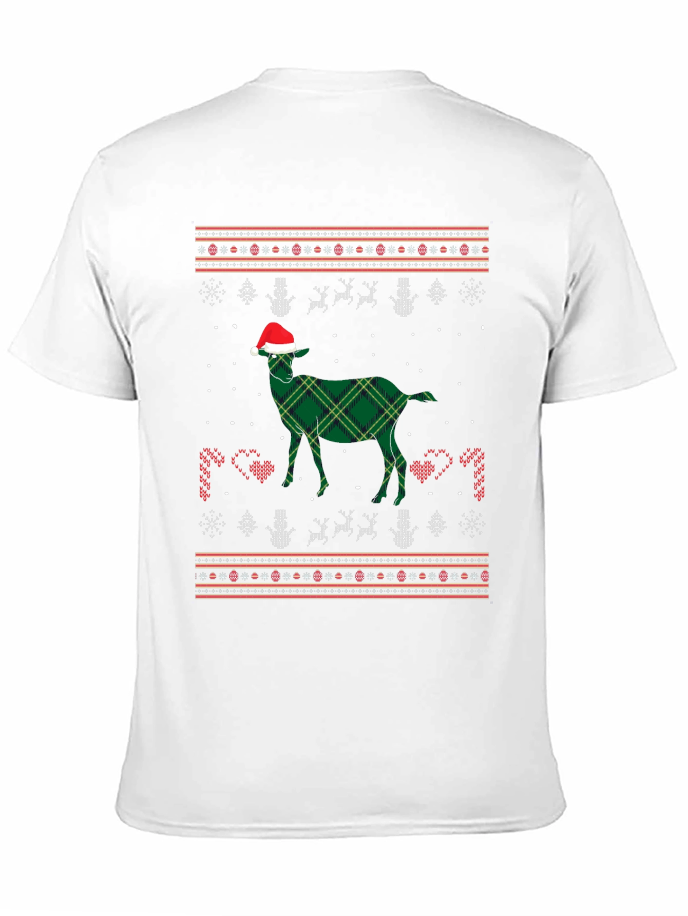 Festive Goat Christmas Pattern T-Shirt