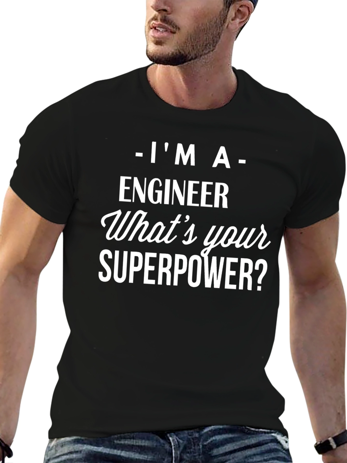 Engineer Superpower Black T-Shirt