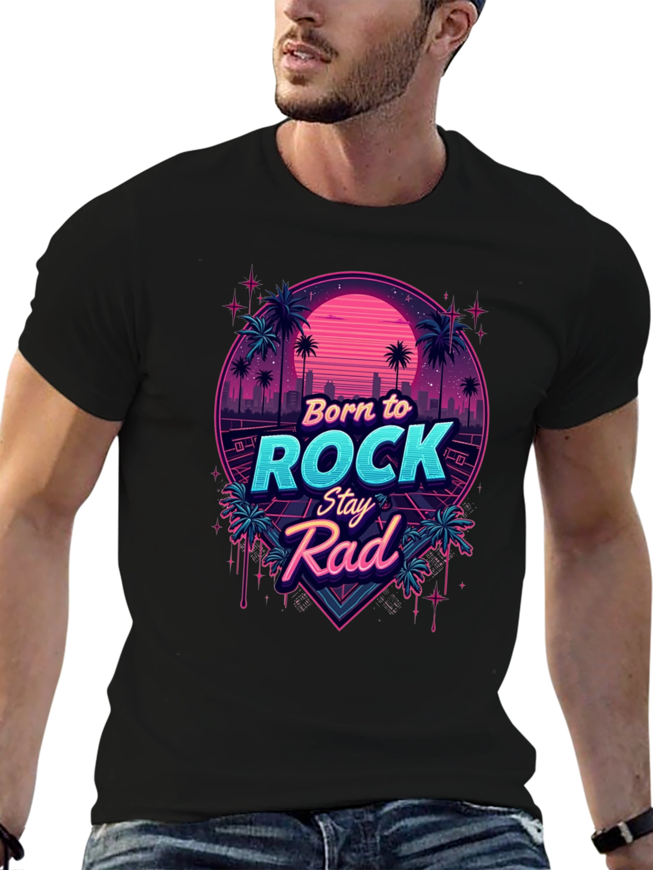 Retro Born to Rock T-Shirt - Stay Rad!