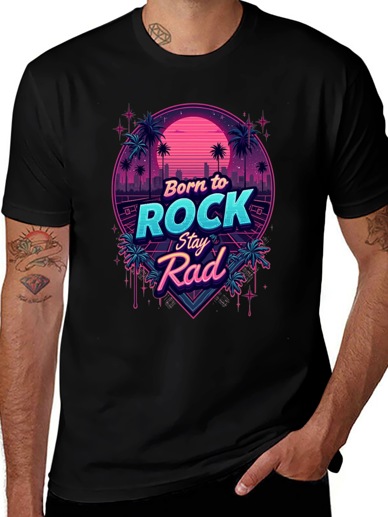 Retro Born to Rock T-Shirt - Stay Rad!