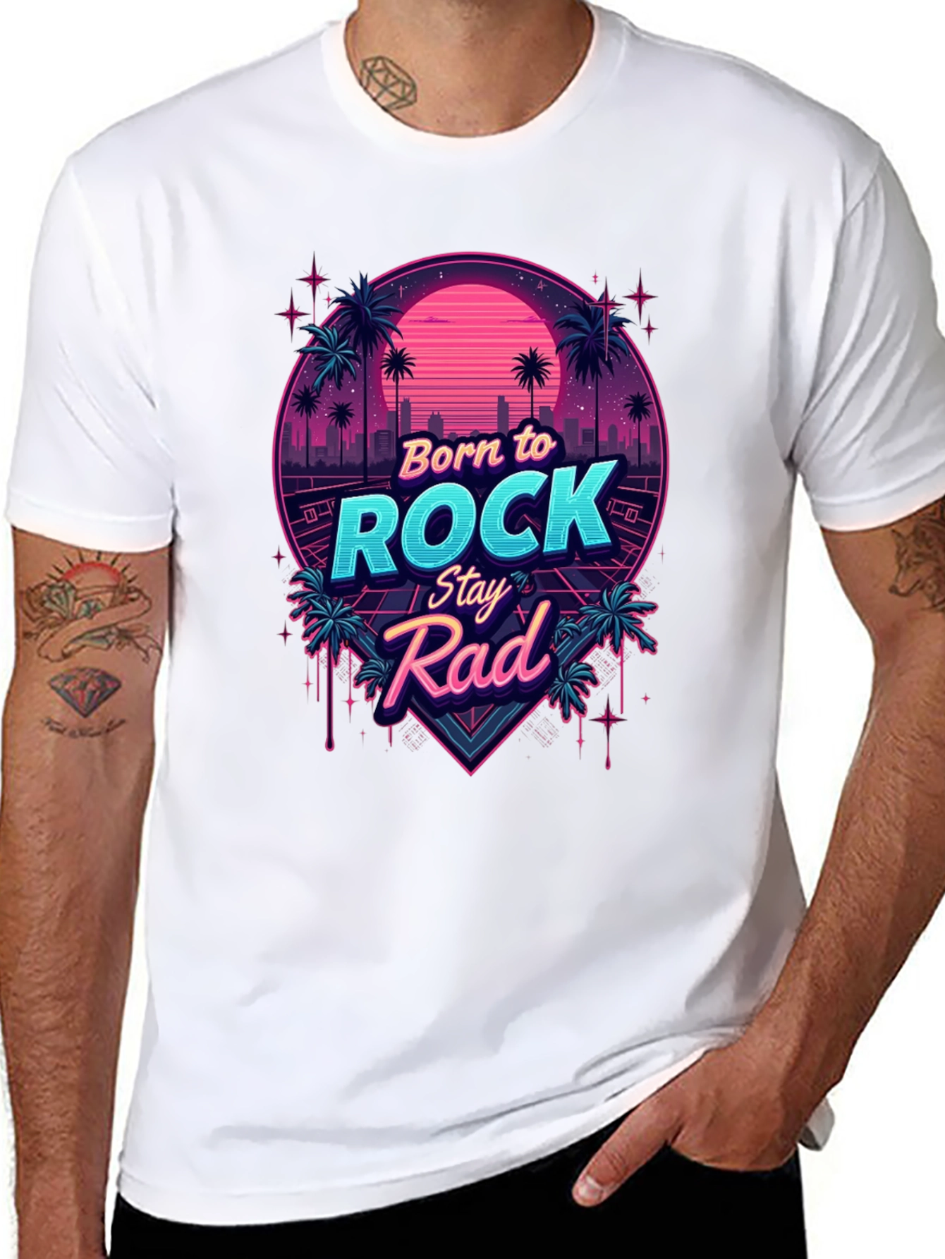 Retro Born to Rock T-Shirt - Stay Rad!
