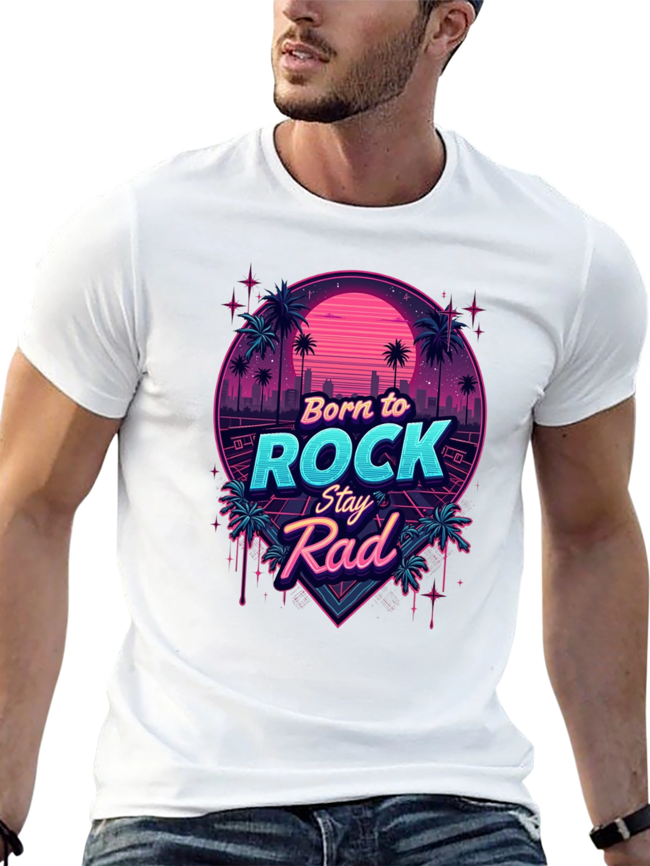 Retro Born to Rock T-Shirt - Stay Rad!