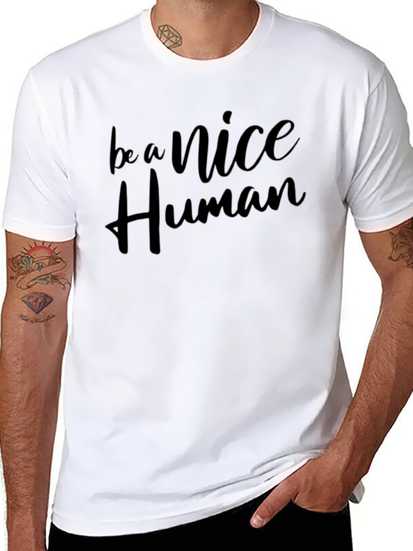 Be A Nice Human Graphic Tee - Black