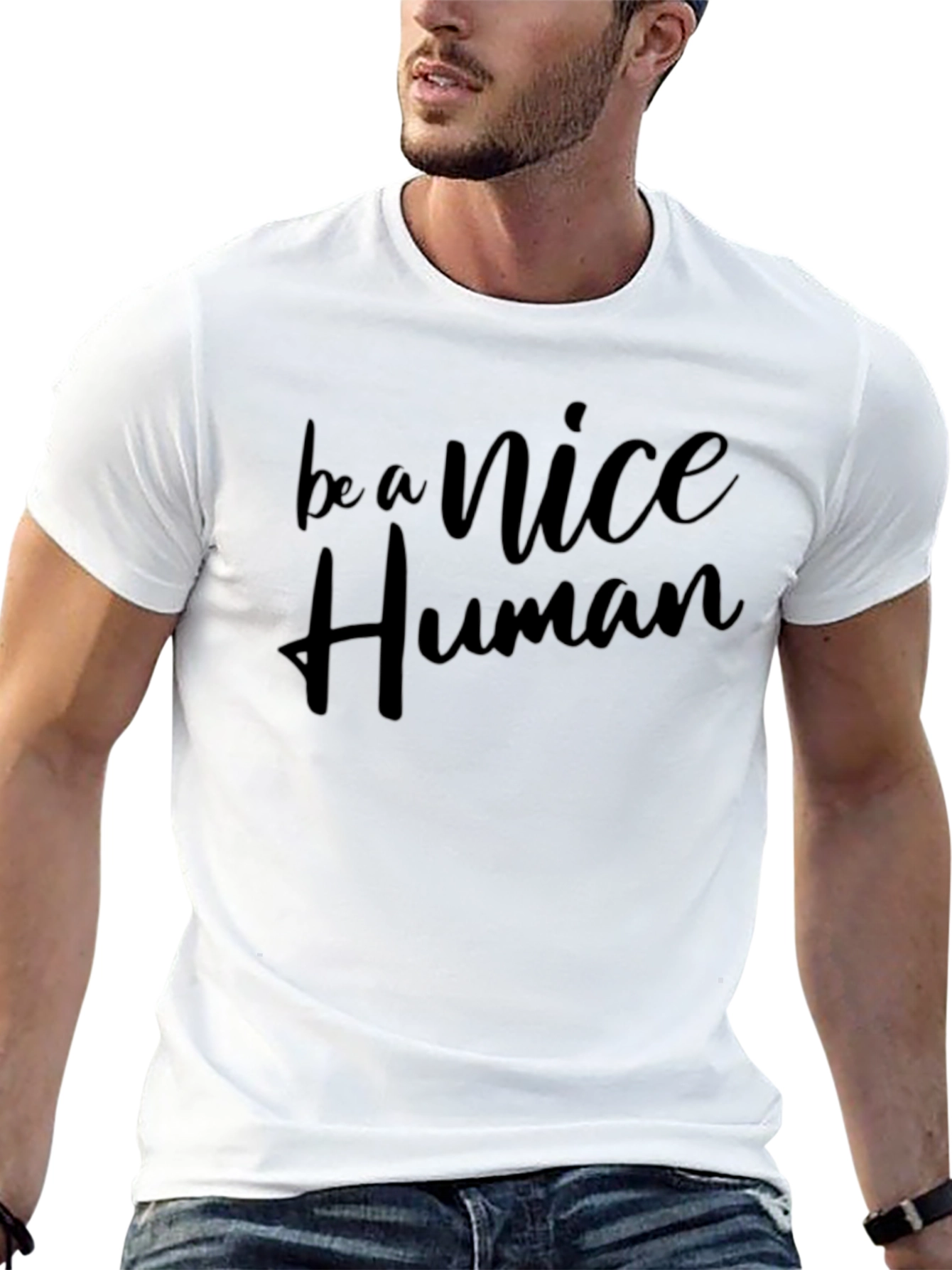 Be A Nice Human Graphic Tee - Black