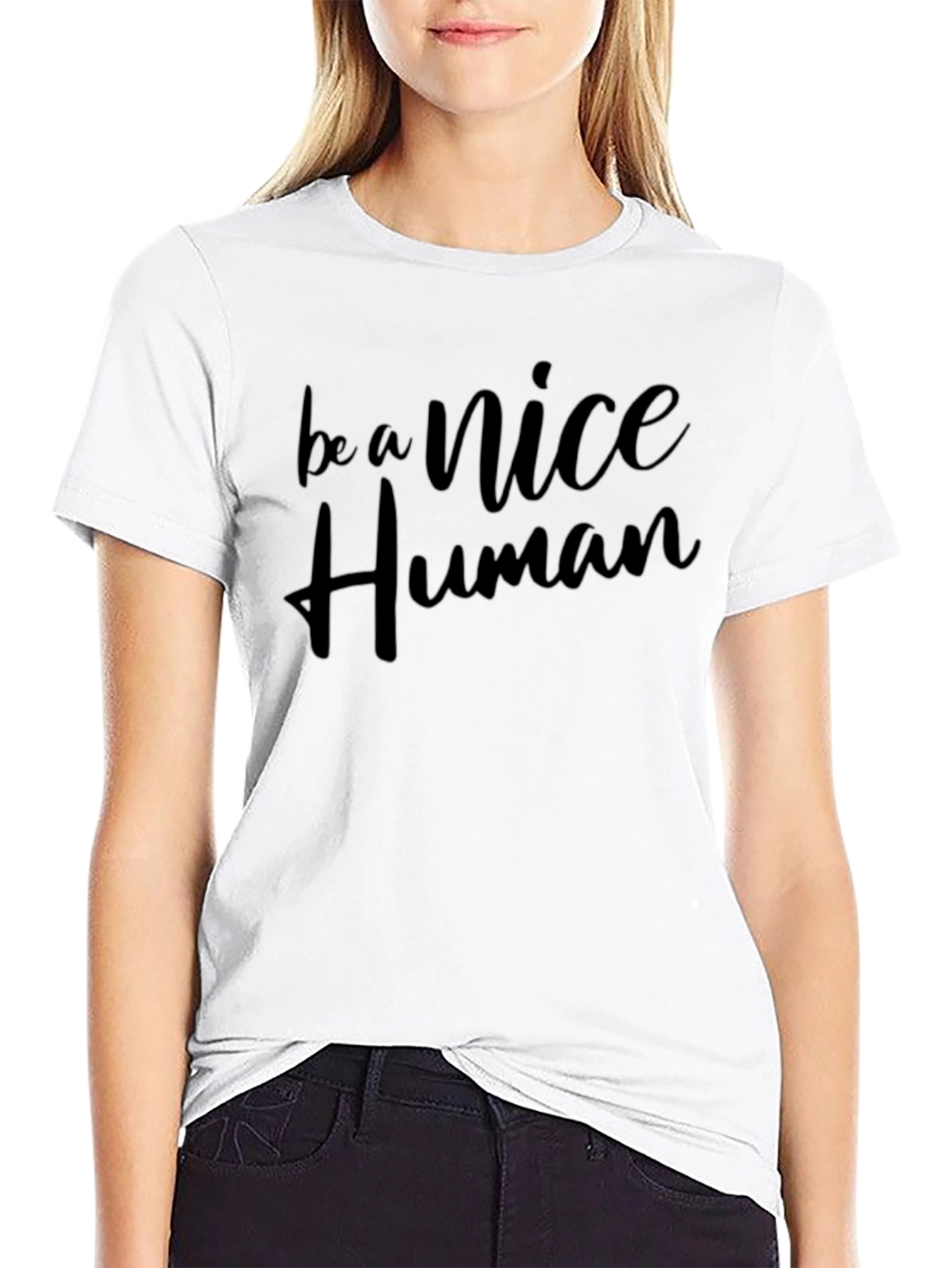 Be A Nice Human Graphic Tee - Black