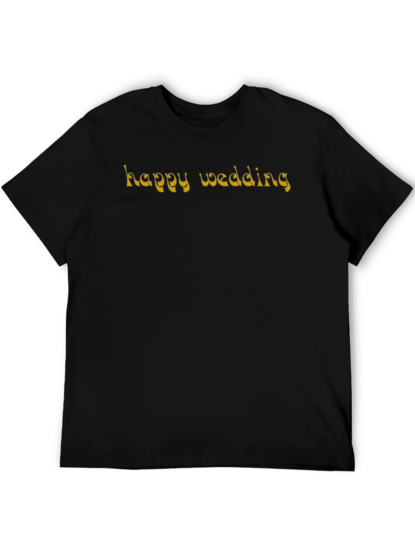 Happy Wedding Graphic Tee - Black Casual Shirt