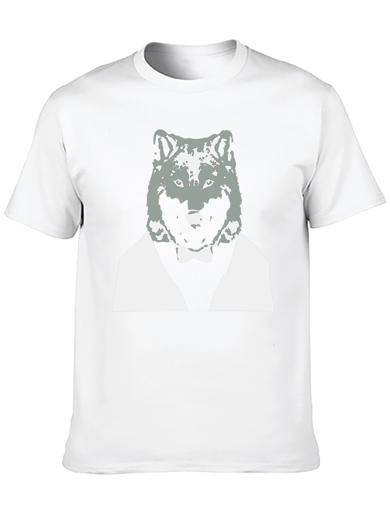 Wolf in Suit Graphic Tee - Cool Black T-Shirt