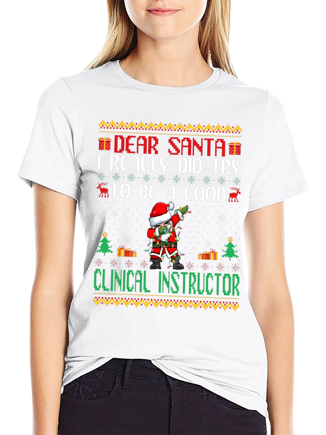 Dear Santa Clinical Instructor Christmas Graphic Tee