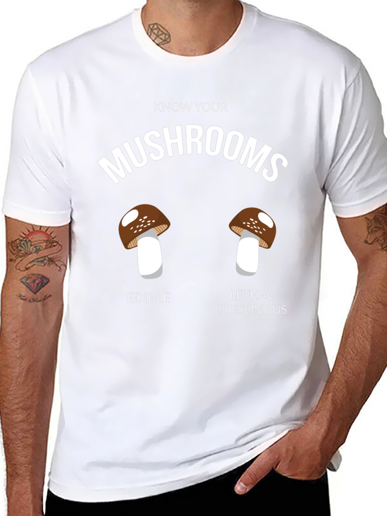 Know Your Mushrooms T-Shirt - Edible vs. Poisonous