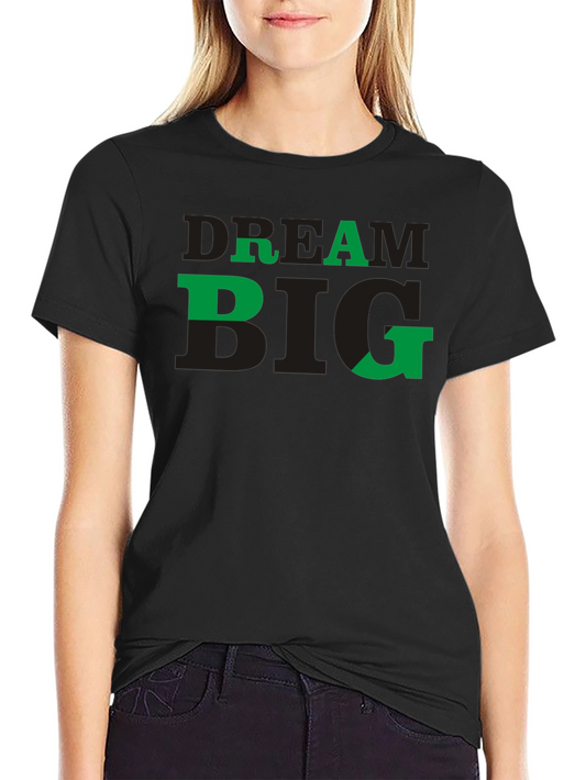 Dream Big Graphic Tee - Black Cotton Short Sleeve