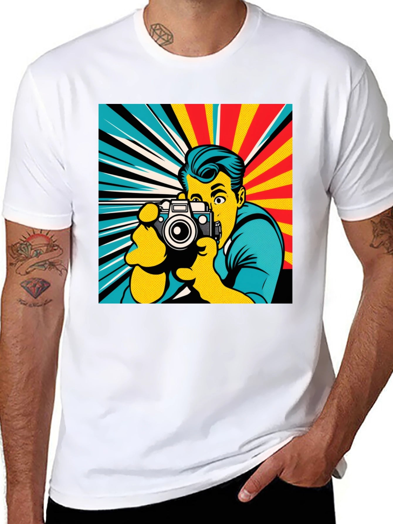 Retro Photographer T-Shirt - Pop Art Style