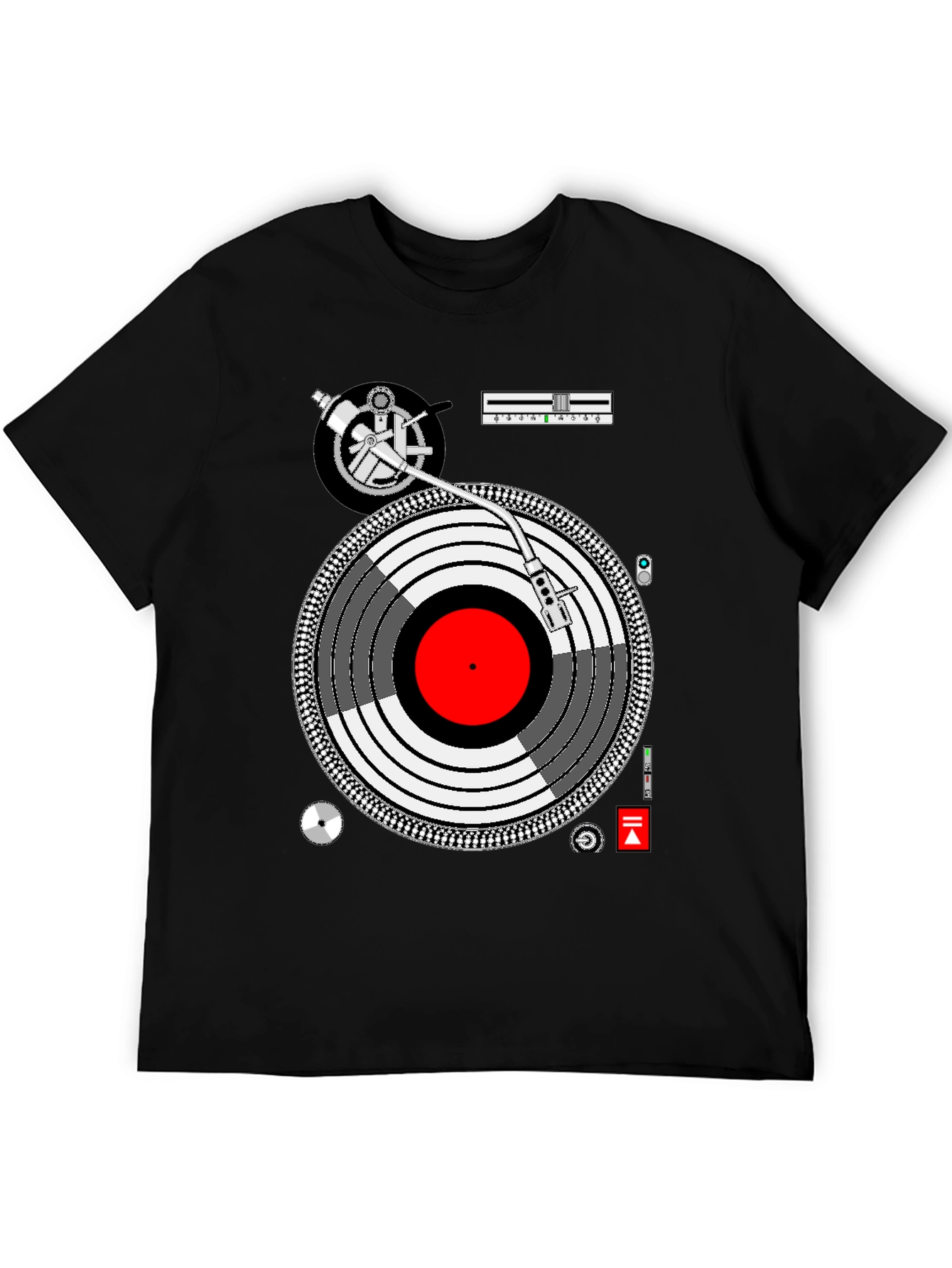 DJ Turntable Graphic Tee - Music Lovers Black T-Shirt