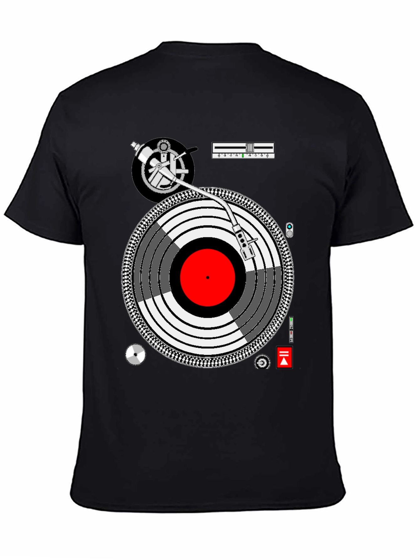 DJ Turntable Graphic Tee - Music Lovers Black T-Shirt