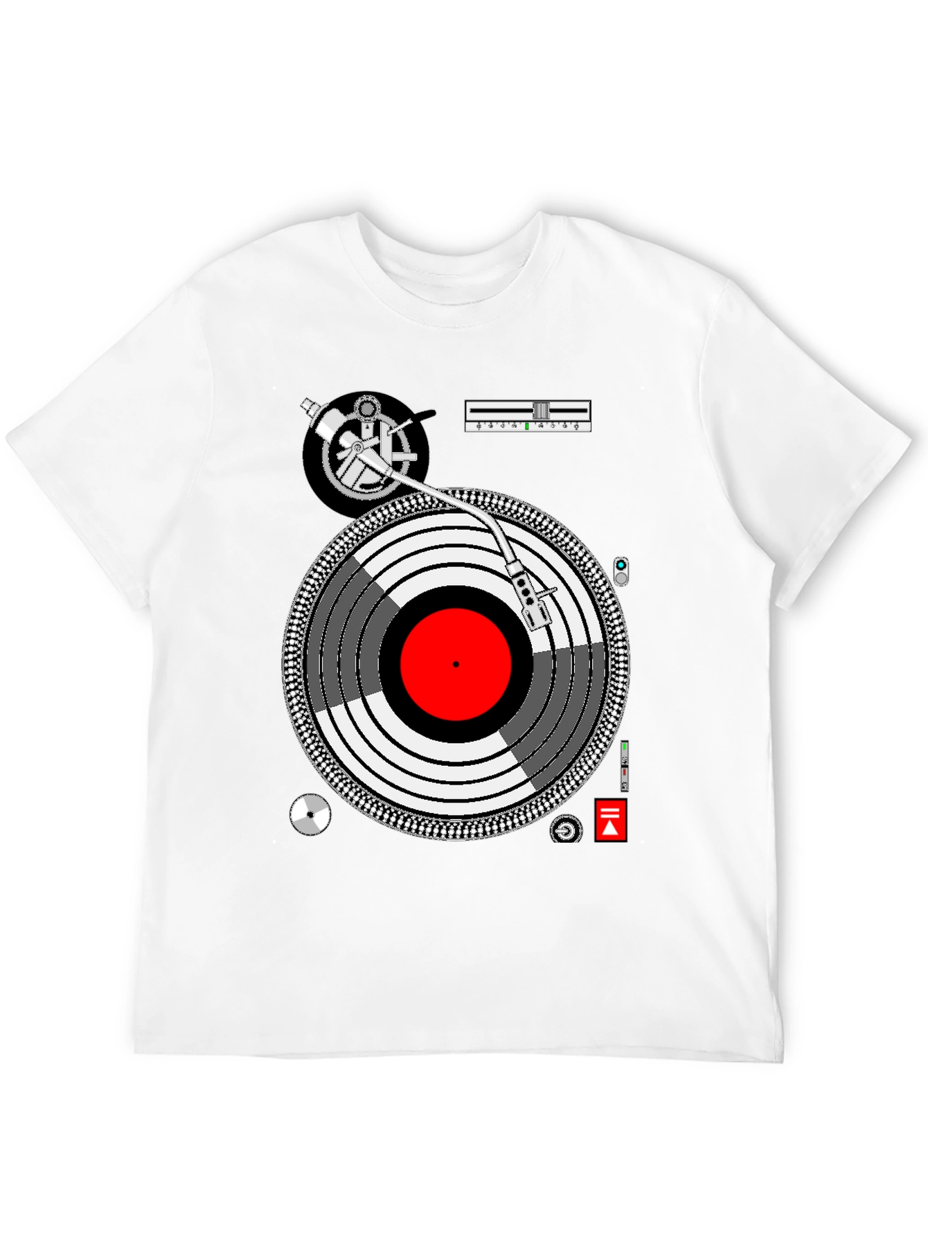 DJ Turntable Graphic Tee - Music Lovers Black T-Shirt