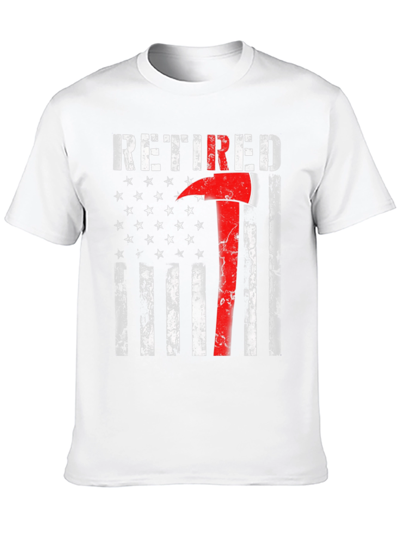 Retired Firefighter Axe American Flag T-Shirt