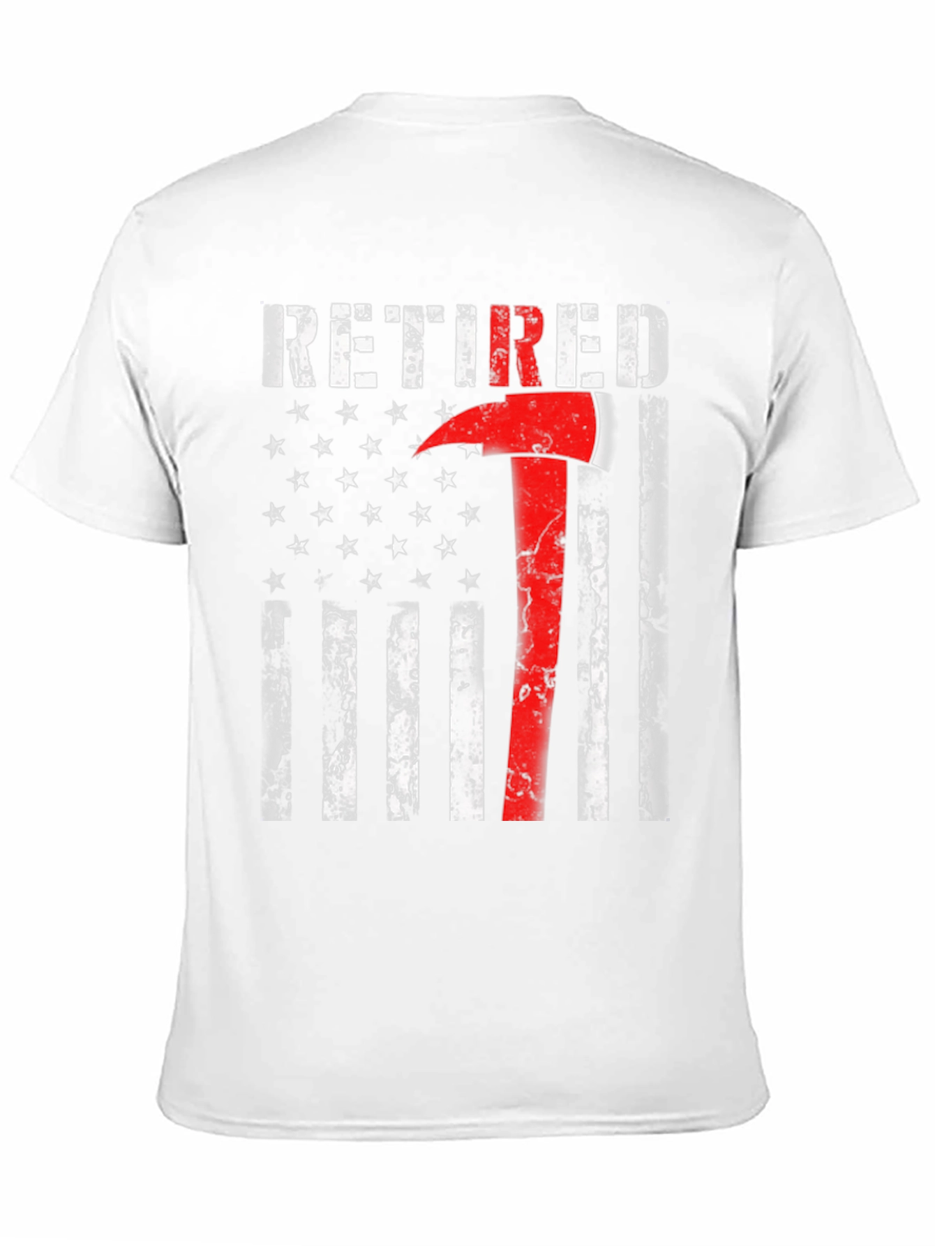 Retired Firefighter Axe American Flag T-Shirt