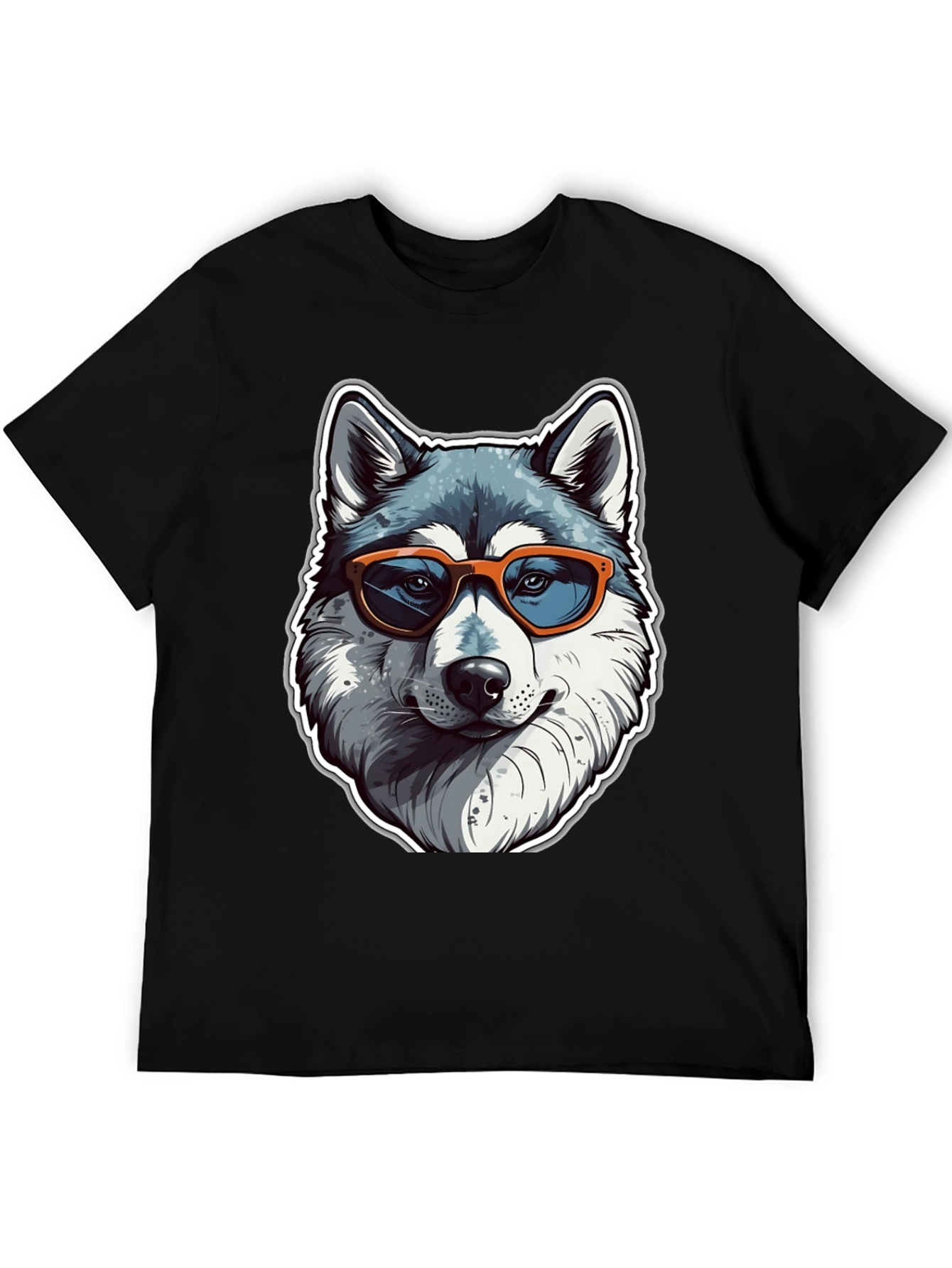 Cool Husky Graphic Tee - Black T-Shirt