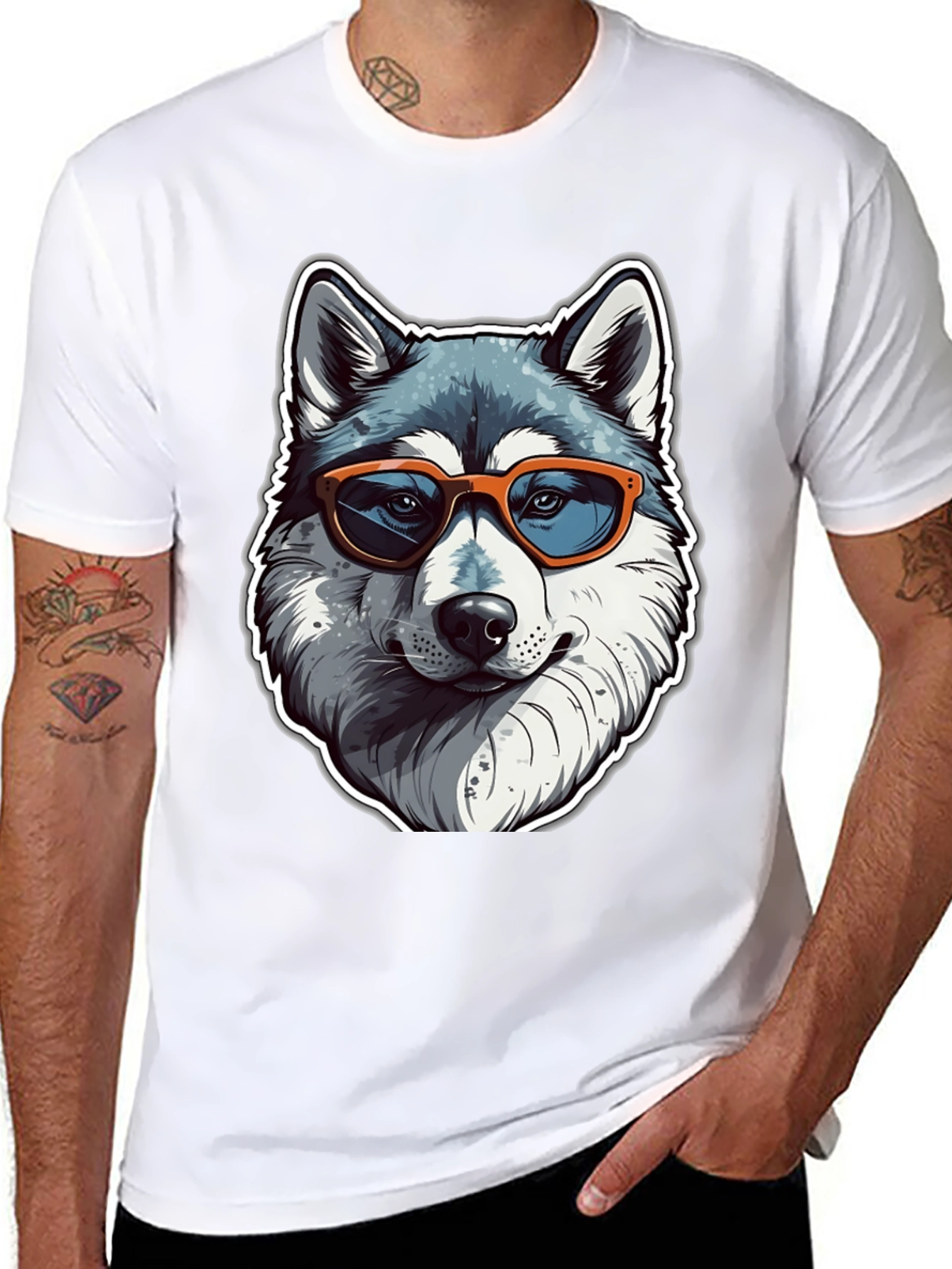 Cool Husky Graphic Tee - Black T-Shirt