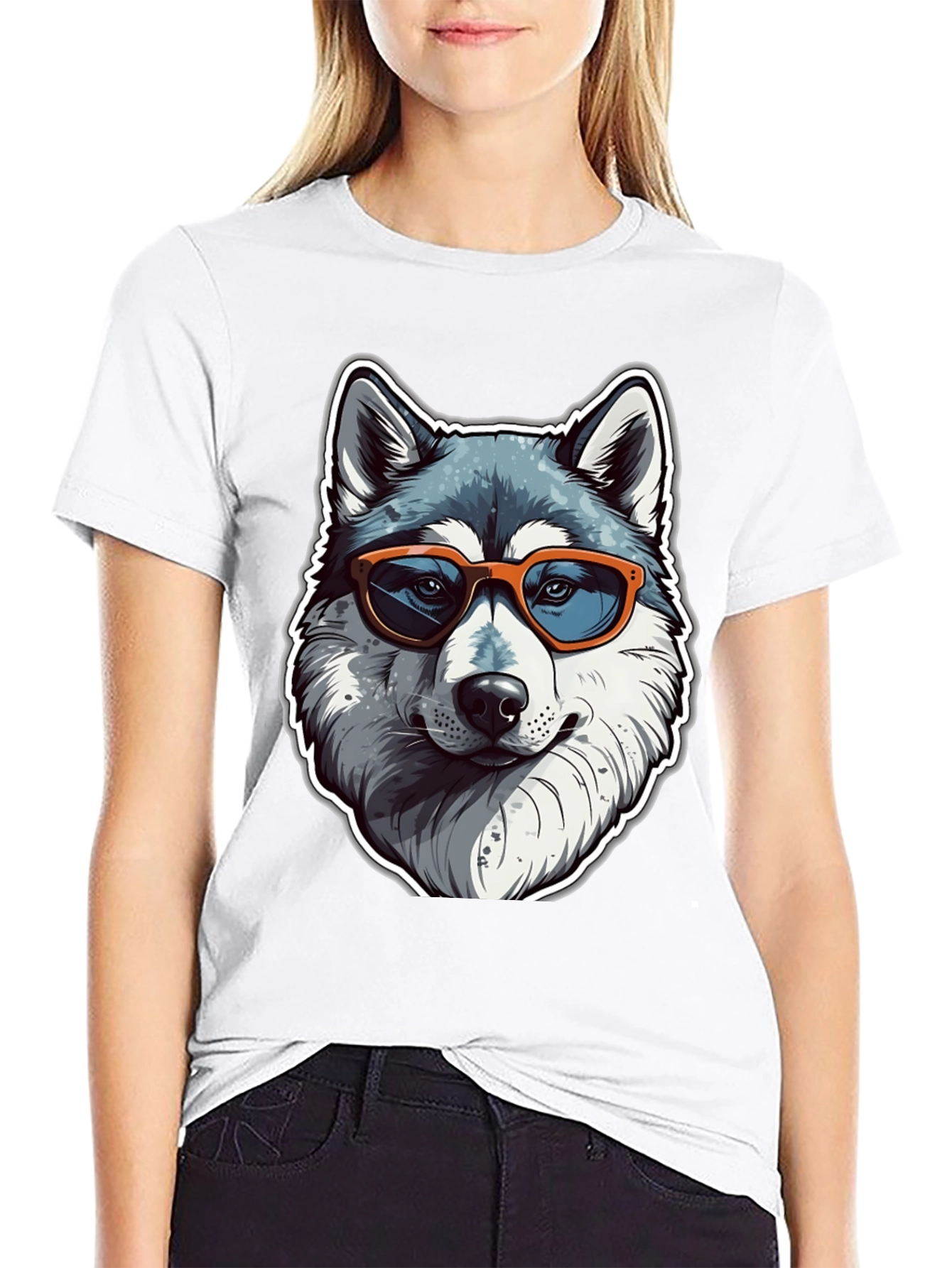 Cool Husky Graphic Tee - Black T-Shirt