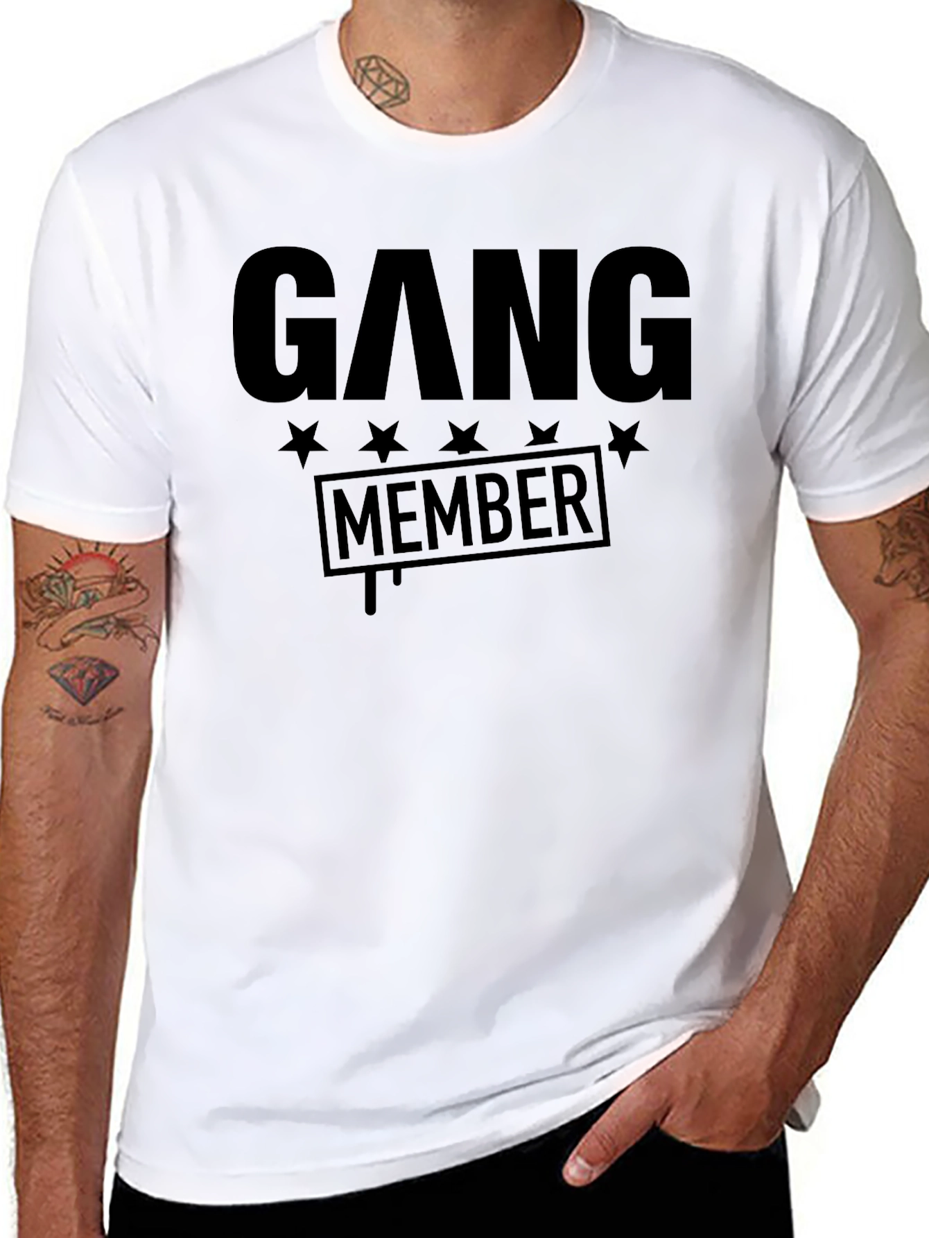 Gang Member Graphic Tee - Mens Black T-Shirt