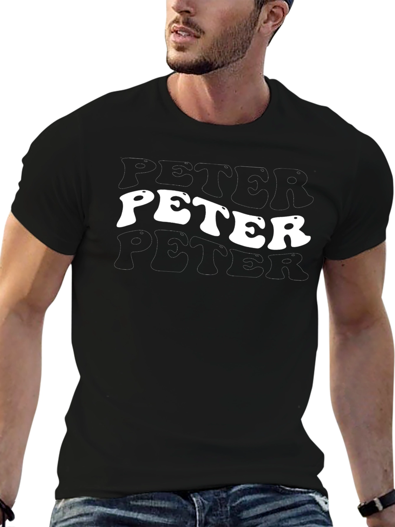 Peter T-Shirt Retro White Font Graphic Tee