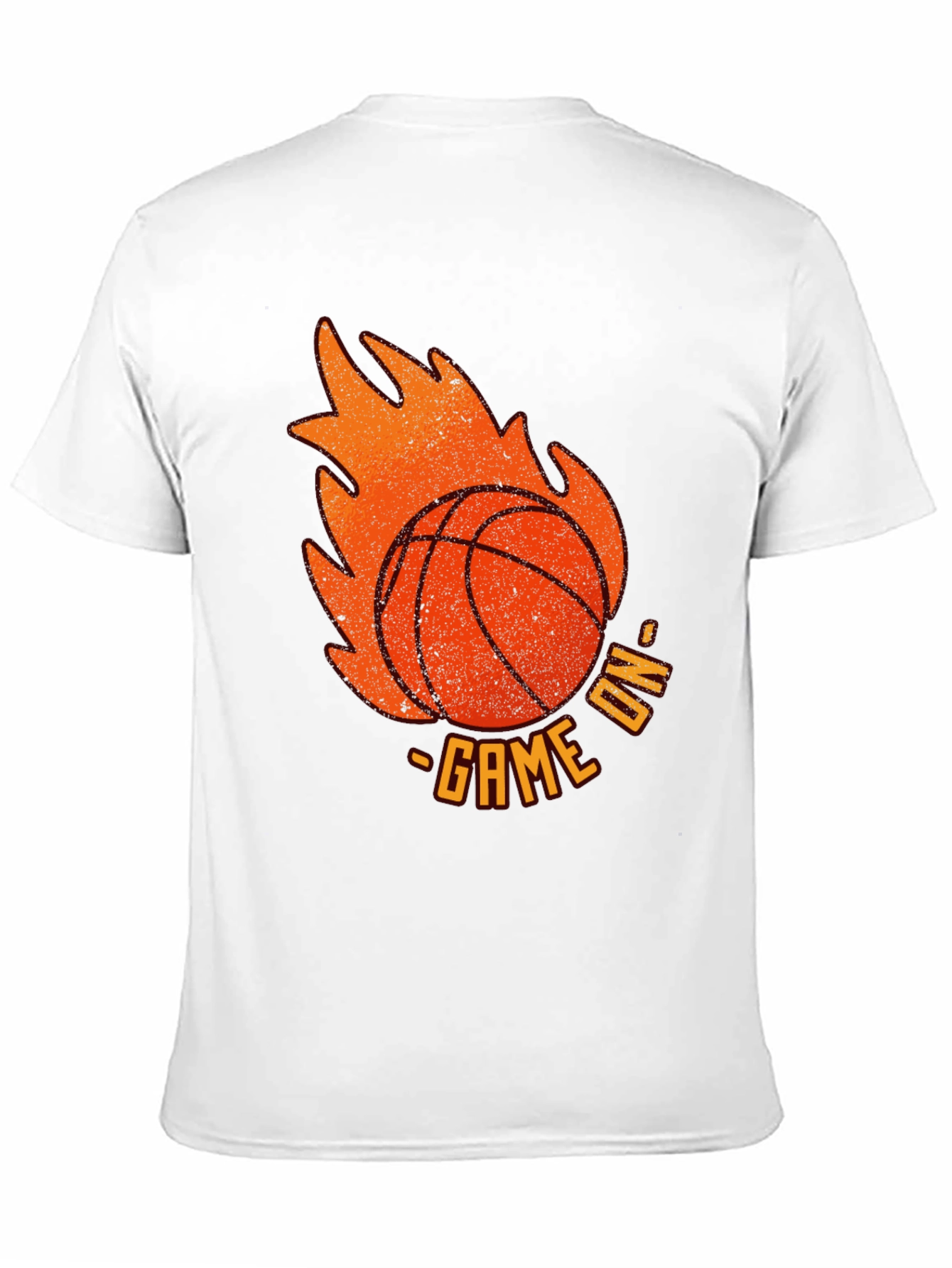 Game On Basketball Flame Graphic Tee - Black