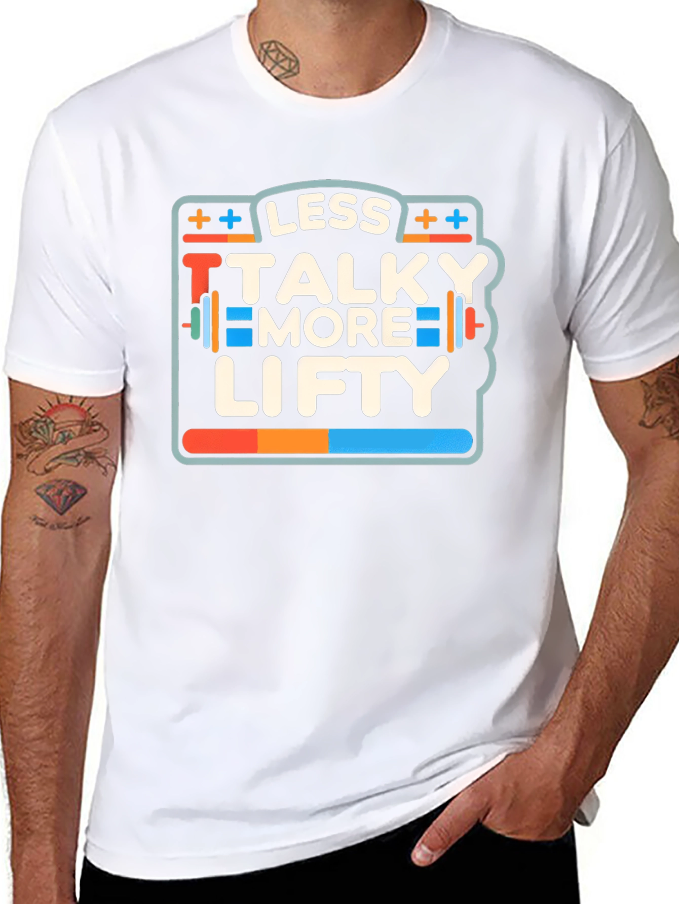 Less Talky More Lifty Black Graphic T-Shirt