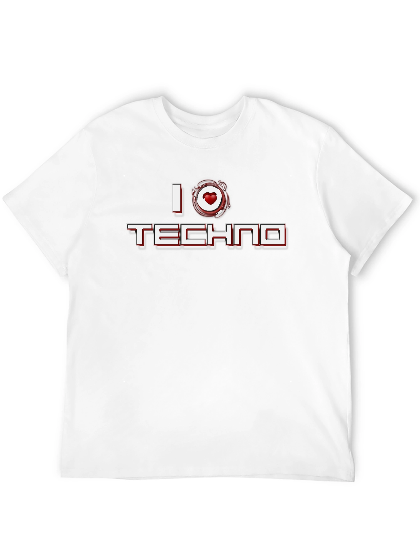 I Love Techno T-Shirt - Black Crew Neck