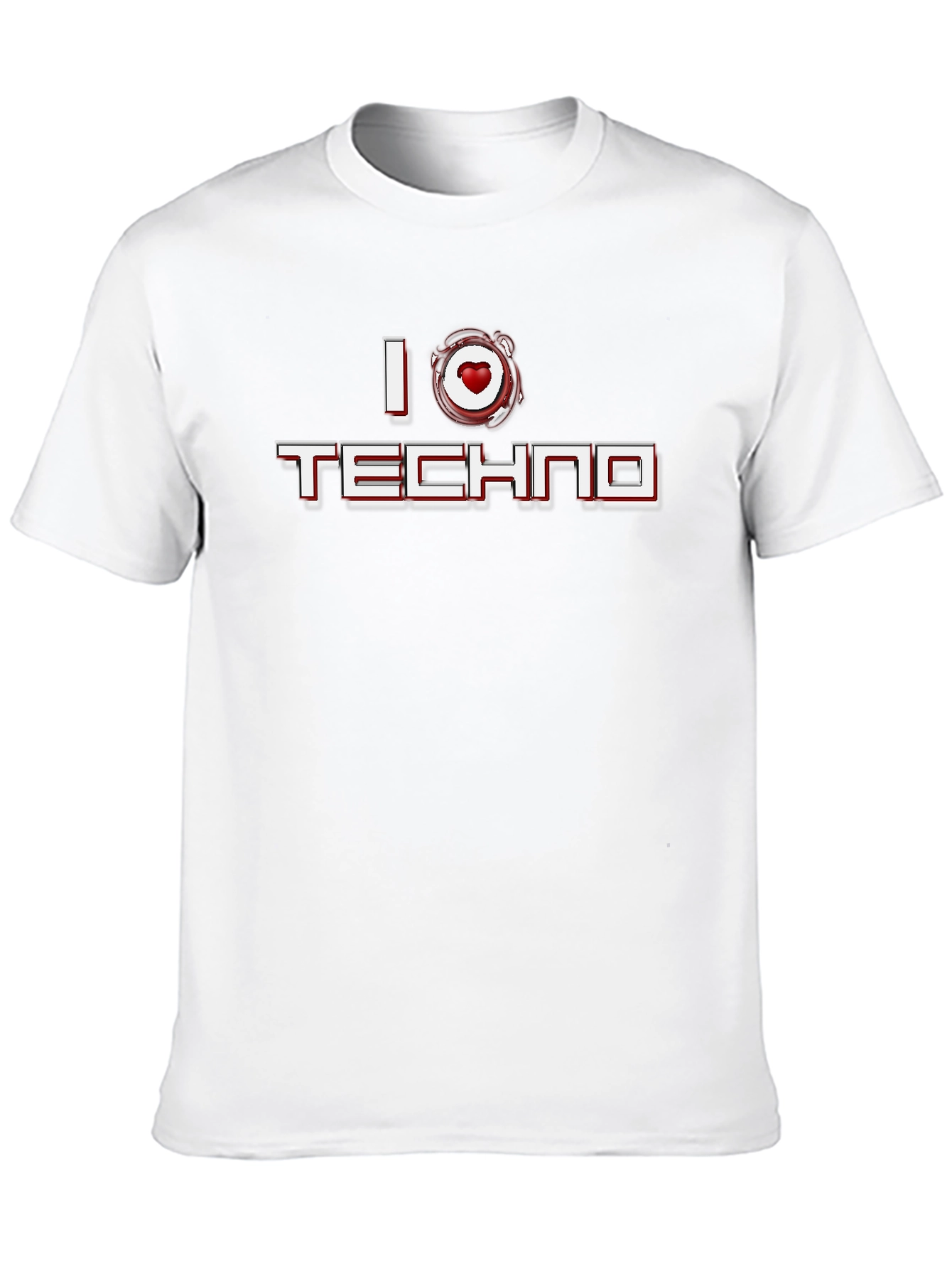 I Love Techno T-Shirt - Black Crew Neck