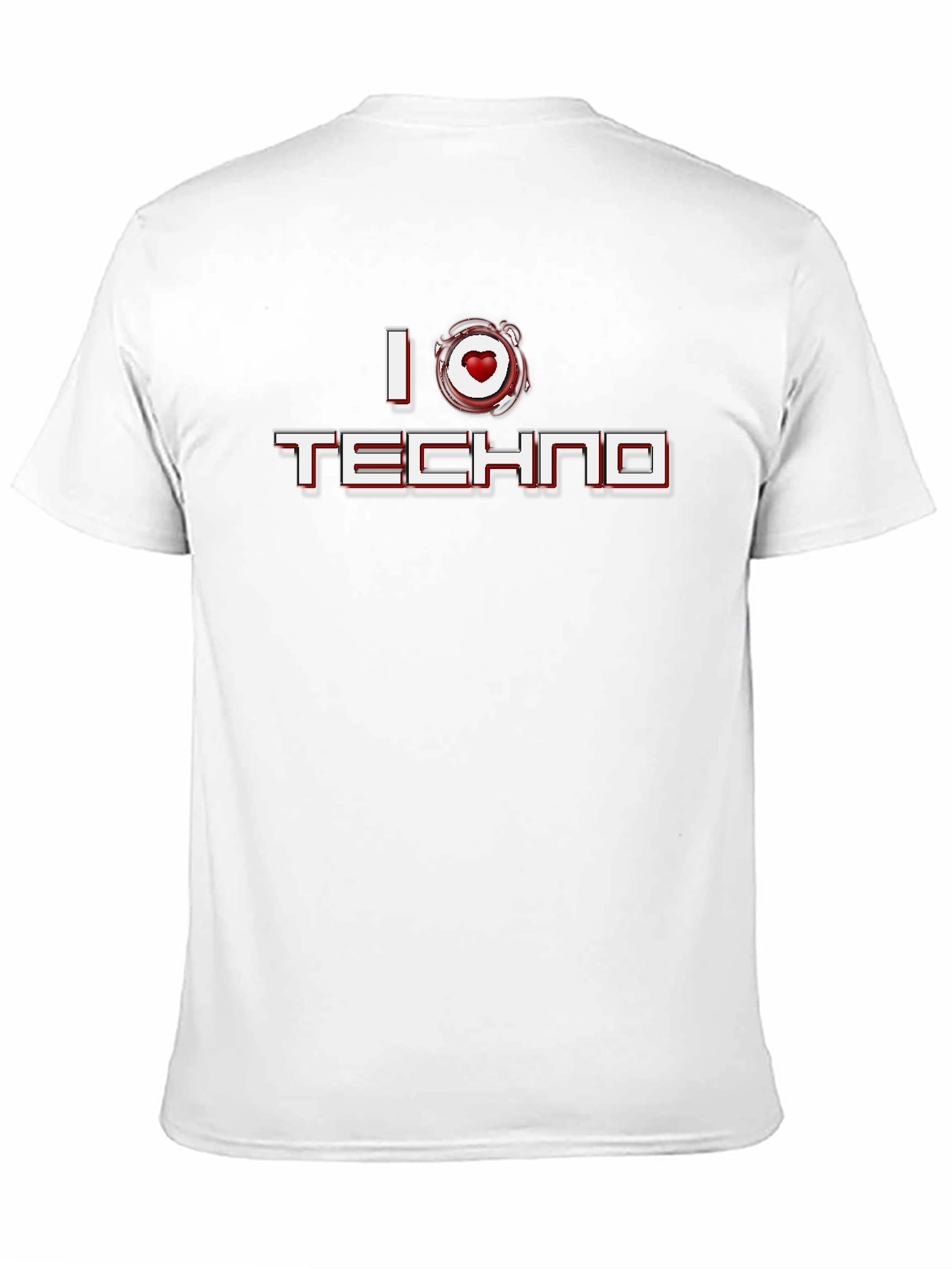 I Love Techno T-Shirt - Black Crew Neck