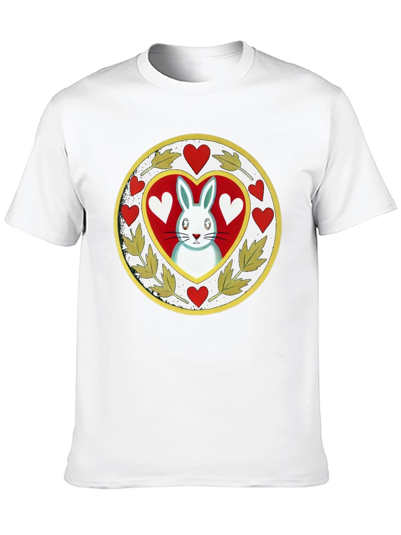 Rabbit Heart Graphic Tee - Black Cotton Blend