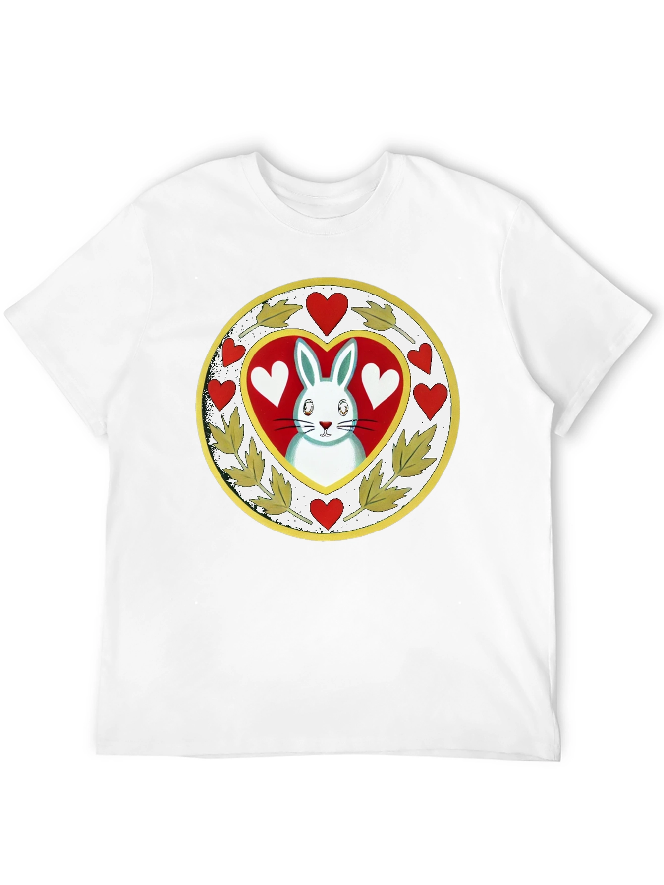 Rabbit Heart Graphic Tee - Black Cotton Blend