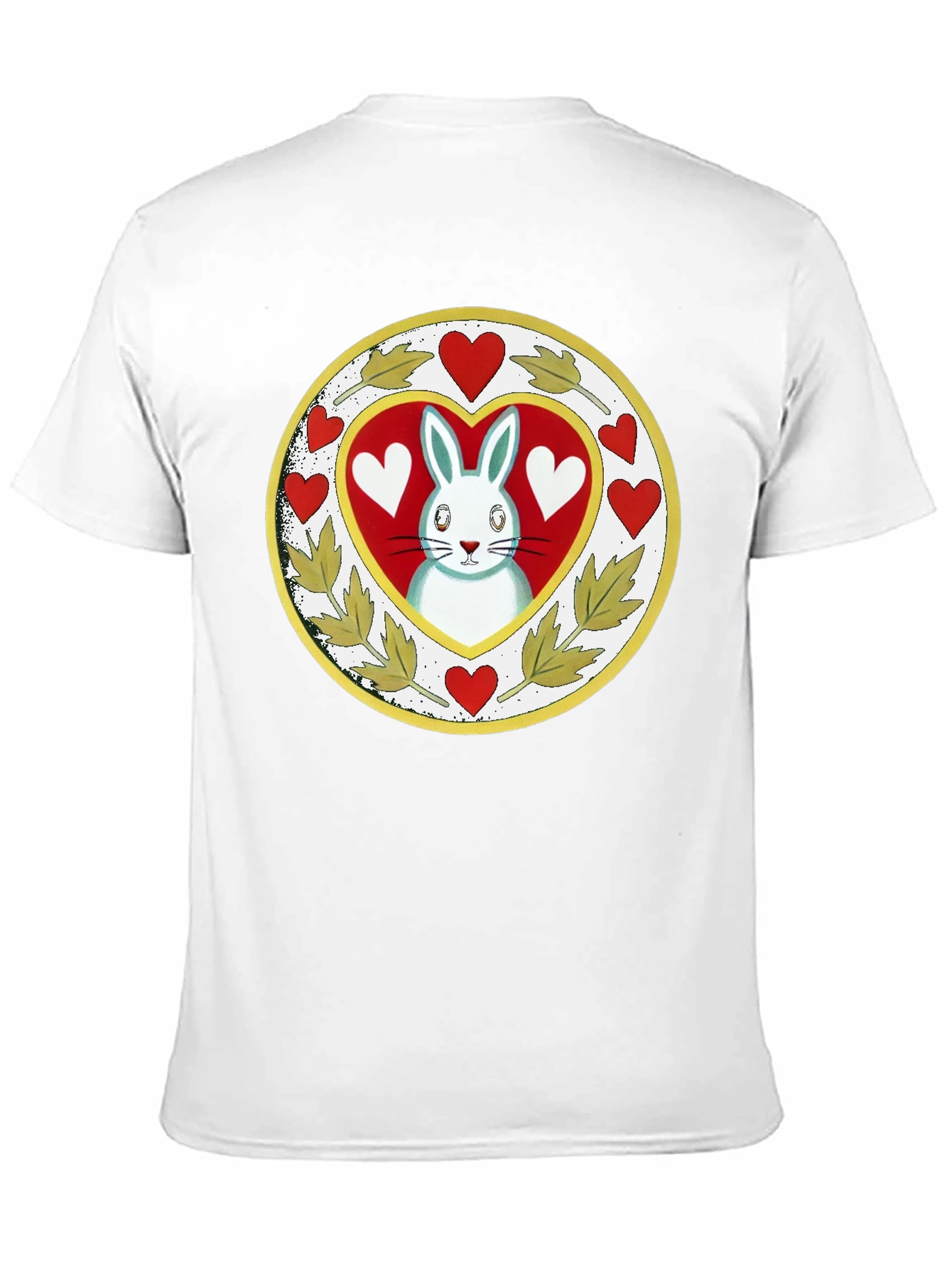 Rabbit Heart Graphic Tee - Black Cotton Blend