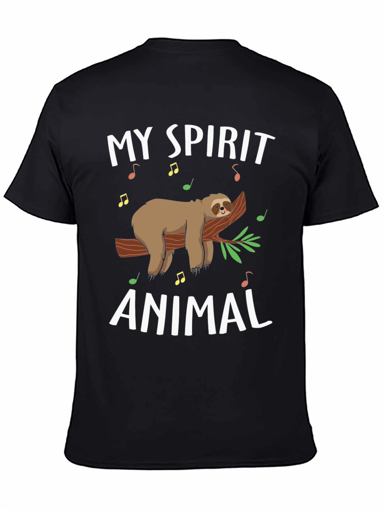 My Spirit Animal Sloth T-Shirt Black Graphic Tee